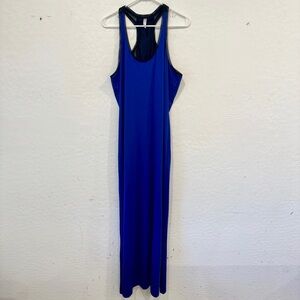 Fabletics Royal Blue Maxi Dress Womens XXL 2X Mesh Racerback Athletic Athleisure